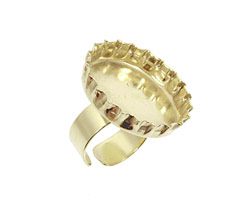 Brass Adjustable Ring Bottle Cap Bezel 29mm