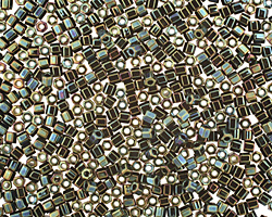 TOHO Metallic Iris Green/Brown Hex 11/0 Seed Bead
