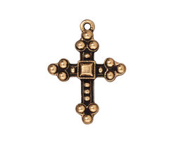 TierraCast Antique Gold (plated) Byzantine Cross Charm 20x27mm