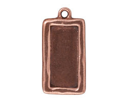 TierraCast Antique Copper (plated) Rectangle Frame Drop 15x31mm