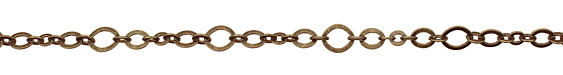 Antique Brass (plated) Horse Eye & Flat Oval Chain