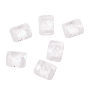 Crystal Clear Faceted Pillow (2 hole) 7x9mm