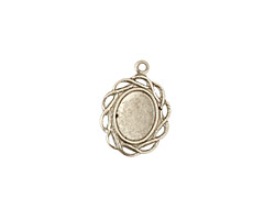 Stampt Antique Pewter (plated) Open Weave Oval Setting 6x8mm