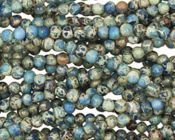 Denim Blue Impression Jasper Round 3.5-4mm