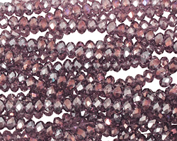 Vintage Lavender AB Crystal Faceted Rondelle 3mm