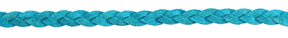 Turquoise Flat Braided Suede Leather 12mm
