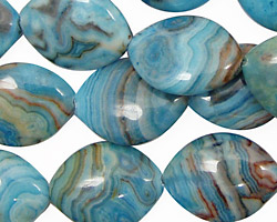 Larimar Blue Crazy Lace Horse Eye 20x15mm