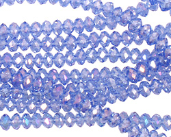 Light Sapphire AB Crystal Faceted Rondelle 4mm