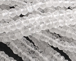 Rock Crystal Faceted Rondelle 3-4mm