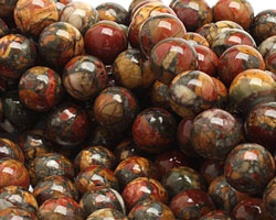 Red Creek Jasper w/ Pyrite Round 10mm