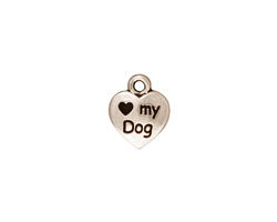 TierraCast Antique Silver (plated) Love My Dog Charm 10x12mm