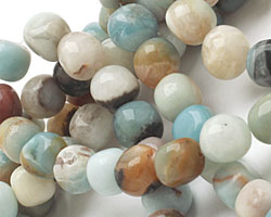 Amazonite Blk. Tourmaline Tumbled Nugget 11-12x10-12mm