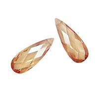 Champagne Faceted Flat Teardrop 7x18mm