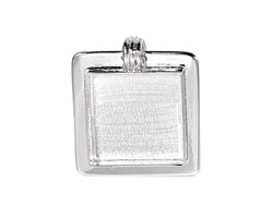 Silver (plated) Lipped Square Bezel 25mm