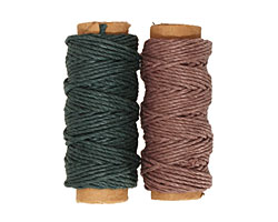 Dark Brown/Forest Green Hemp Twine 20 lb, 29 ft x 2 colors