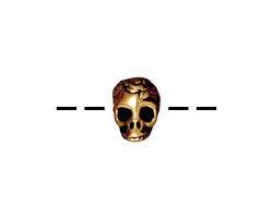 TierraCast Antique Gold (plated) Large Hole Skull Bead 7x10mm