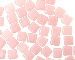Czech Glass Light Milky Pink Square 6mm