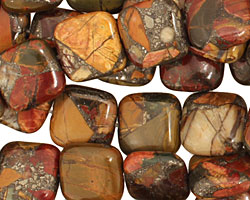 Red Creek Jasper w/ Pyrite Puff Square 12mm