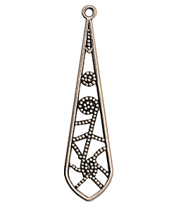 Stampt Antique Pewter (plated) Beaded Web Dangle 13x50mm