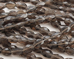 Smoky Quartz Faceted Flat Oval 8-10x7-9mm