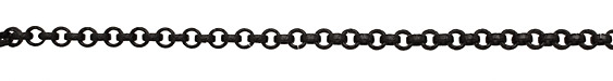 Matte Black (plated) Vintage Pattern Rollo Chain