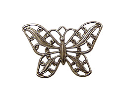 Stampt Antique Pewter (plated) Filigree Butterfly 30x22mm