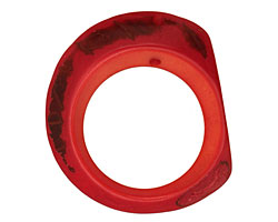 Tagua Nut Coral Open Slice 33-45x24-36mm