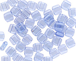 Czech Glass Light Sapphire 2-Hole Tile 6mm