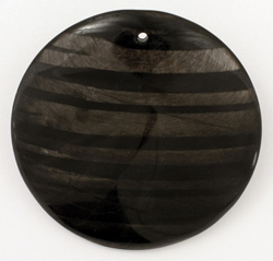 Hypersthene Coin Pendant 50mm