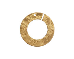 Brass Textured Ring Connector 22mm