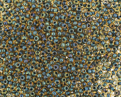 TOHO Rainbow Topaz (with Opaque Emerald Lining) Round 11/0 Seed Bead