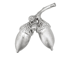 Ezel Findings Rhodium (plated) Acorn Branch Pendant 25x30mm