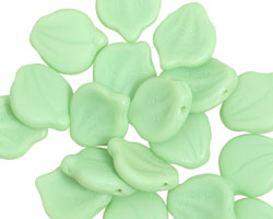 Czech Glass Apple (matte) Curved Leaf 12x14mm