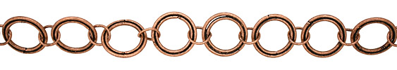 Handmade Antique Copper (plated) Double Ring Chain