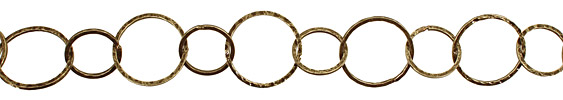 Antique Brass (plated) Hammered Ring Chain