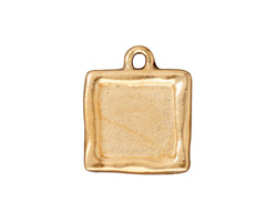 TierraCast Antique Gold (plated) Simple Square Frame Drop 18x21mm