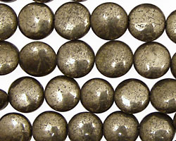Golden Pyrite (silver tone) Puff Coin 10mm