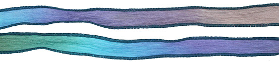 Greek Vacation Hand Dyed 100% Silk Ribbon 1/2"