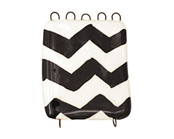 Jangles Ceramic Zebra Chevron Pendant 2-5 Link 56x43mm