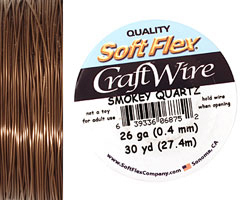 Soft Flex Smokey Quartz Craft Wire 26 gauge, 30 yards