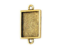 Nunn Design Antique Gold (plated) Mini Rectangle Frame Link 22x12mm