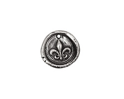 Rustic Charms Sterling Silver Fleur de Lis Seal Charm 14mm