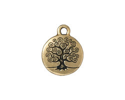 TierraCast Antique Gold (plated) Tree of Life Charm 15x19mm
