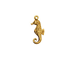 Stampt Antique Gold (plated) Seahorse Charm 7.5x17mm