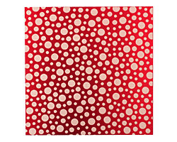 Lillypilly Red Scattered Dots Anodized Aluminum Sheet 3"x3", 22 gauge