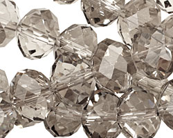 Luster Silver Crystal Faceted Rondelle 14mm