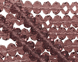 Raspberry Mocha Crystal Faceted Rondelle 8mm
