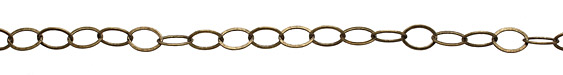 Antique Brass (plated) Flat Oval Chain