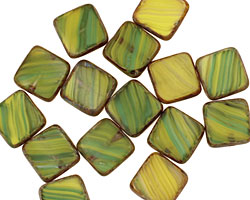 Czech Glass Jungle Square 9mm