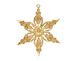 Brass Poinsettia Filigree 42x51mm